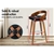 Bar Stools 2x Swivel Caden Kitchen Wooden Dining Chair BLACK ALFORDSON