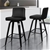 Bar Stools 2x Swivel Bailey Kitchen Wooden Dining Chair ALL BLACK ALFORDSON