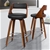 Bar Stools 2x Swivel Eden Kitchen Wooden Dining Chair BLACK ALFORDSON
