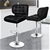 Bar Stools 2x Dallon Kitchen Swivel Chair Leather Gas Lift BLACK ALFORDSON