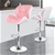 Bar Stools 2x Willa Kitchen Gas Lift Swivel Chair Leather PINK ALFORDSON