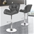 Bar Stools 2x Willa Kitchen Gas Lift Swivel Chair Leather GREY ALFORDSON