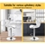 Bar Stools 2x Luna Kitchen Swivel chair Leather Gas lift WHITE ALFORDSON