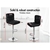 Bar Stools 2x Ralph Kitchen Swivel Chair Leather Gas Lift BLACK ALFORDSON
