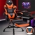 Gaming Chair Lumbar Massage Office Racing Footrest Seat Orange ALFORDSON