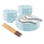 SOGA Light Blue Japanese Style Ceramic Dinnerware Crockery Set of 10