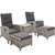 Gardeon Outdoor Patio Furniture Recliner Chairs Table Setting Wicker 5pc