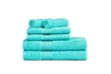 Spitiko Homes 100% Cotton Towel Set -Single Ply carded 6 Pieces -Blue light