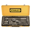 STANLEY 64 Piece 1/4" 3/8" 1/2 ' Drive Socket Set, Chrome Vanadium Steel. N