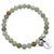Natural Round Amazonite & Personalized Letter 'F' with Heart Charm Bracelet