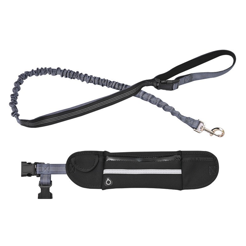 SOGA Black Adjustable Hands-Free Pet Leash Bag Dog Lead Pet Essentials