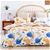 Dreamaker 100% Cotton Sateen Quilt Cover Set Lily Orange Print Double Bed