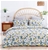 Dreamaker 100% Cotton Sateen Quilt Cover Set Green to Alice Print King Bed