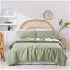 Natural Home Vintage Washed Hemp Linen Quilt Cover Set Sage Super King Bed