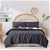 Natural Home Vintage Washed Hemp Linen Quilt Cover Set Charcoal King Bed