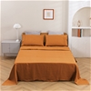 Natural Home Vintage Washed Hemp Linen Sheet Set Rust Super King Bed