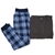 GLOSTER Men's 2pc Pajama Set, Size L, Cotton/ Polyester, Grey/Navy Blue Che