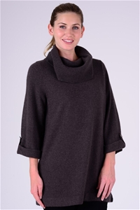 Jump Cowl Neck Roll Sleeved Knit