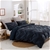 Dreamaker Tufted Washed Vintage Cotton Quilt Cover Set Molly Charcoal Queen