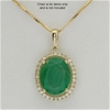 9ct Yellow Gold, 3.49ct Emerald and Diamond Pendant