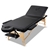 Zenses Massage Table Wooden Portable 3 Fold Beauty Therapy Bed 60CM BLACK