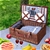 Alfresco 4 Person Picnic Basket Handle Baskets Outdoor Insulated Blanket