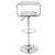 2X White Bar Stools Faux Leather High BackCrome Base Gas Lift Swivel Chairs