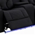 3+1+1 Seater Electric Recliner Rhino Fabric Black Lounge with LED Features