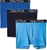 NAUTICA Men's 3pk Trunks, Size S, Cotton/Elastane, Peacoat/Sea Cobalt/Aero