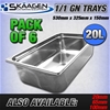 Unused 1/1 Gastronorm Tray 150mm - 6 Pack