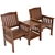 Garden Bench Chair Table Loveseat Outdoor Furniture Patio Park Brown