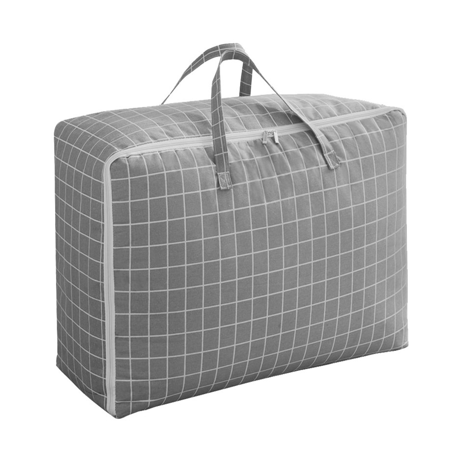 SOGA Grey Plaid Super Large Storage Luggage Bag Foldable Organiser