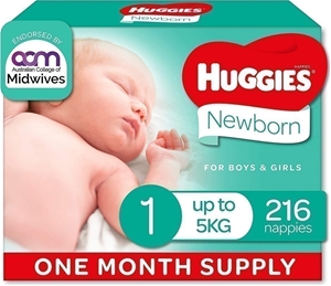 HUGGIES Newborn Nappies, Unisex, Size: 1