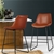 Artiss Bar Stools Kitchen Metal Bar Stool Dining Chairs PU Leather Brown x2