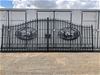 2022 Set of 2 Large Unused Wrought Iron Style Gates with Wildlife Scene