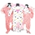 6 x PEKKLE Baby Onesies, Size 18m, Polyester, Pink Tiger & Fox. Buyers Note