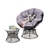Gardeon Papasan Chair and Side Table Set - Grey