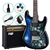Alpha Electric Guitar And AMP Music String Instrument Rock Blue Carry Bag