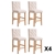 Milano Decor Hamptons Barstool Kitchen Dining Chair- Four Pk - Cream