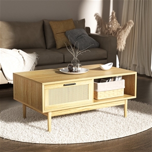 Artiss Rattan Coffee Table with Storage 
