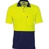 4 x ACE Hi-Vis Microfibre Polo Shirts Size S, Short Sleeve, Yellow/Navy. Bu