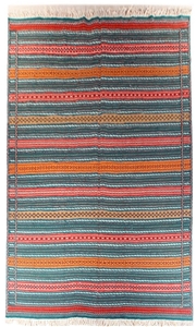 Finely Hand Woven Kilim Wool pile Size (