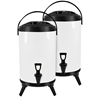SOGA 2X 18L Stainless Steel Insulated Milk Tea Hot and Cold Dispenser White