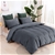 Dreamaker Corduroy Quilt Cover Set Double Bed Charcoal
