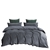 Dreamaker Corduroy Quilt Cover Set King Bed Charcoal