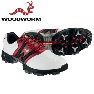 Woodworm Tour Mens Golf Shoes - White/Re