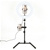 12 Inch LED Video Ring Light w/ Tabletop Light Stand and Phone Holder Black