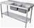 304 Grade Stainless steel Double sink bowl on right side 1800 x 600 MM