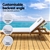 Gardeon Sun Lounge Wooden Outdoor Furniture Day Bed Wheel Patio White