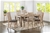 7 Pcs Dining Suite 180cm Dining Table & 6X Chairs w/ Acacia Base in Oak